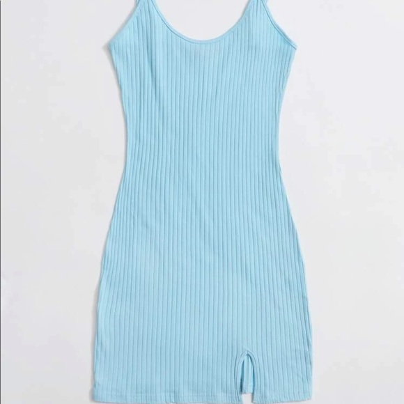 Split Hem Rib-Knit Bodycon Dress - Picture 3 of 7